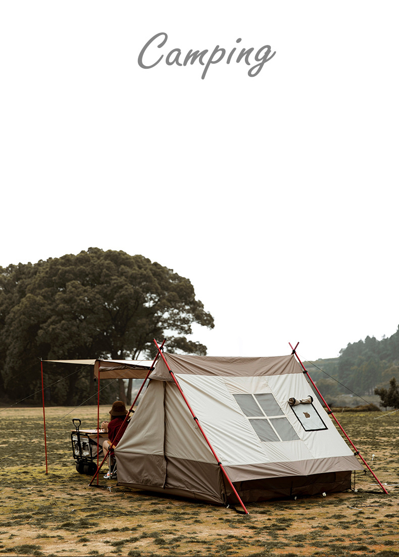 Cheap Goat Tents Light Luxury Waterproof Sunscreen Breathable Roof Tent with Independent Sunshade Shelter Canopy Multi functional Chimney Hole   